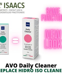 Advertisement showing AVO Daily Cleaner packaging with neon 'Same Function' and 'New Look' text; highlights same function, new design.