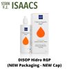 Hidro Health RGP bottle beside its white box, both with an orange droplet logo and DISOP branding (new packaging and cap).